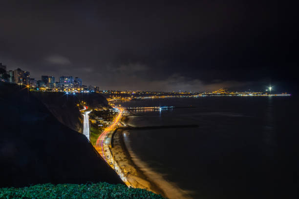 istock Coastline at night, Miraflores District - Lima 2198810210