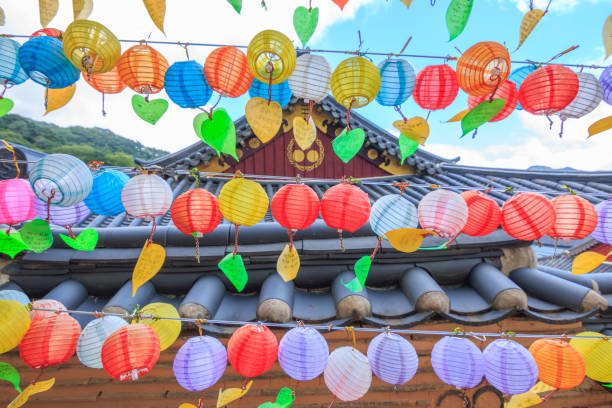 Hapcheon-gun Haeinsa Temple Wish lantern hanging at the temple