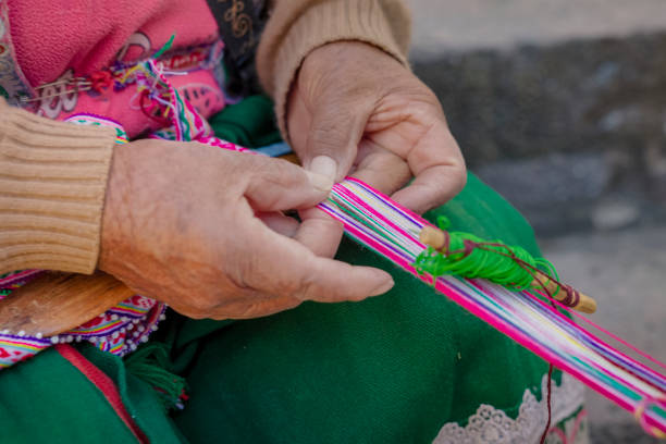 istock Peruvian woman weaving near Colca Canyon, Peru 2198820650