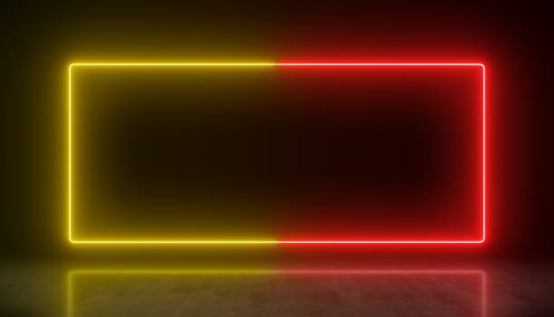 istock Illustation of glowing neon rectangle in red and orange 2198822637