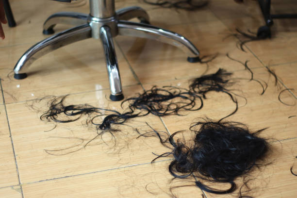 Close-up view of hairdresser's tool on  wooden table