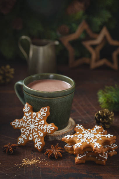 istock Cup of hot chocolate with gingerbread cookies. 2198829794