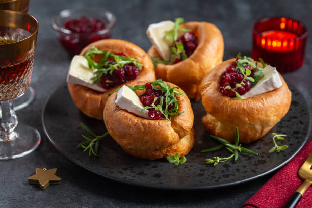 istock Yorkshire puddings with brie cheese and cranberry jam 2198829886