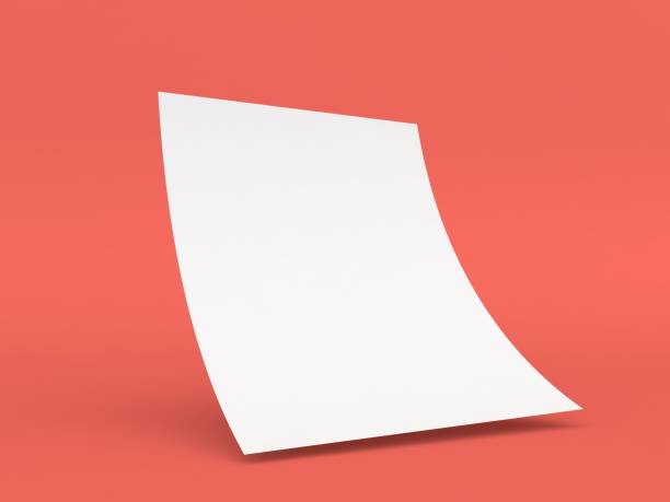 istock Blank sheet of paper tilted against a coral background creating a minimalistic design concept for various applications 2198832286