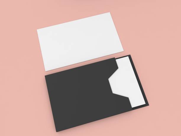 istock Minimalist black and white envelope design with an innovative card holder for modern business use 2198832287