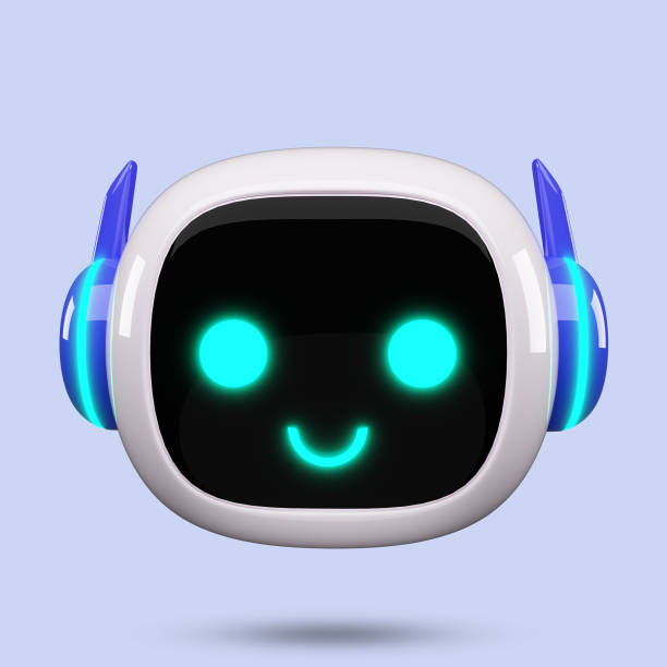Happy robot. 3d ai character, chat bot mascot isolated on white background, GPT chatbot icon. Artificial intelligence, trendy technology, support service, funny automation computer