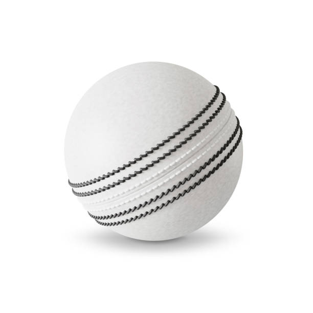 White cricket ball isolated on white background