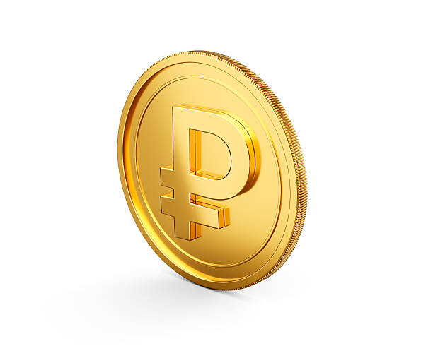 istock 3d Golden Shiny Rounded Russian Ruble Coin Isolated On White Background 3d Illustration 2198834635