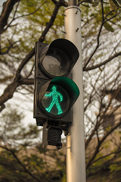 istock close up of pedestrian red light traffic light showing green light 2198838412