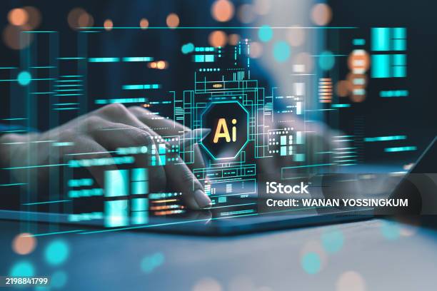 Interfer With Computer Humans Are Using Laptops And Computers To Interact With Ai Helping Them ...