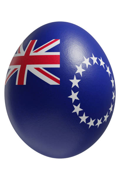 istock Rendered easter egg with a flag of the Cook Islands on the surface. 2198844893