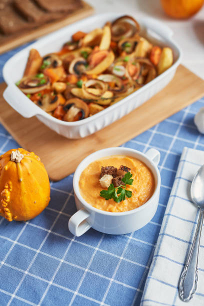 istock Pumpkin soup. Healthy eating 2198846217