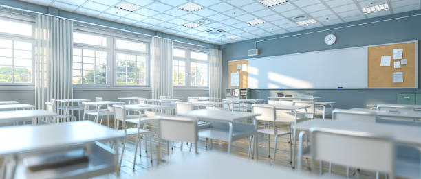 istock Empty classroom is waiting for students to come for a new school year 2198846973