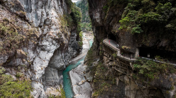istock Exploring the stunning cliffs and river in Taroko National Park, Taiwan during daylight 2198847558
