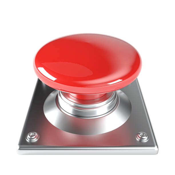 Easy button on wood background.