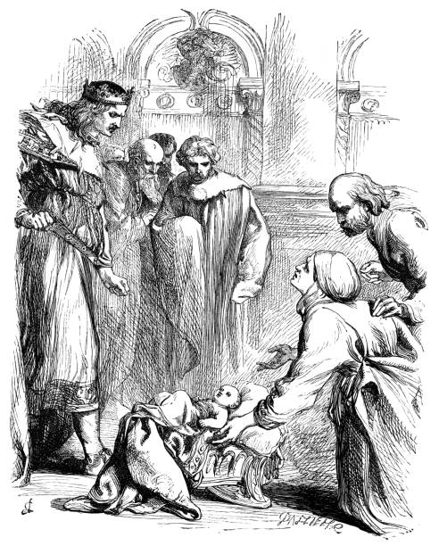 istock William Shakespeare, The Winter's Tale, King and fellows standing at a crib 2198857762