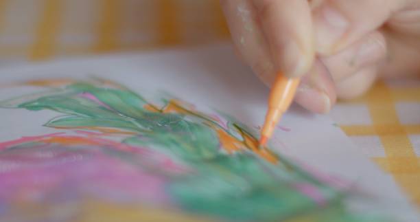 istock A Hand Drawing of a Beautiful Flower Created with Crayon on Paper 2198864953