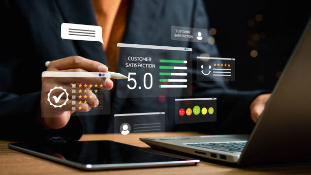 istock Customer review satisfaction feedback survey concept, User give rating to service experience on online application, comment and feedback review for quality, Business reputation ranking from buyers 2198866487