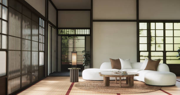 istock mock up, Japanese empty room tatami mat Designing the most beautiful. 2198869134