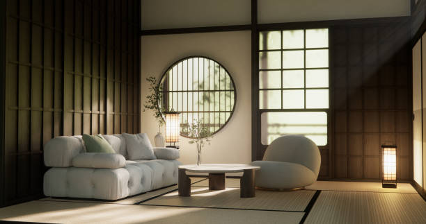 istock mock up, Japanese empty room tatami mat Designing the most beautiful. 2198869306