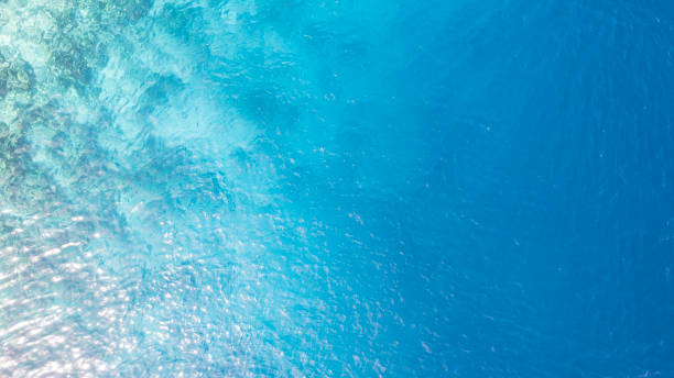 Top view of the turquoise gradient water color