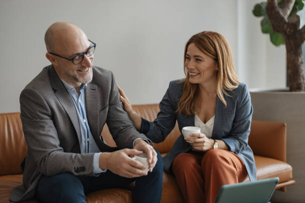 istock Friendly Business Meeting with Coffee Break 2198869605
