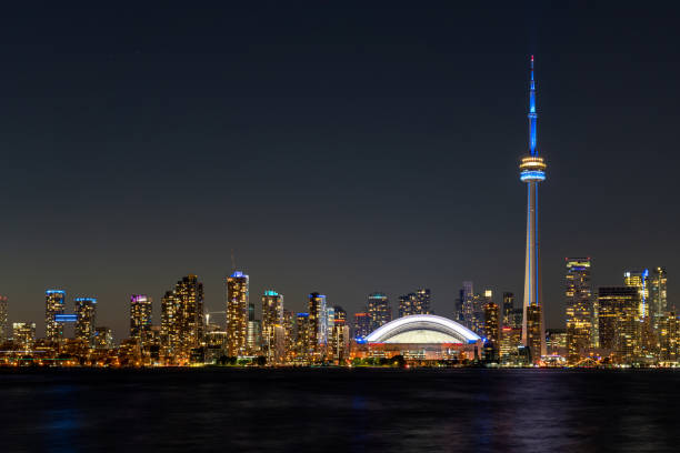 istock Night view of Toronto City downtown skyline panorama. 2198883254