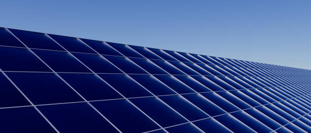 istock A blue sky with a row of solar panels 2198883916