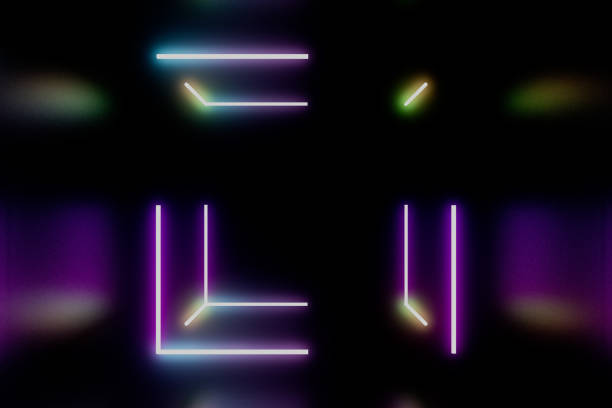istock A black and purple room with neon lights 2198884845