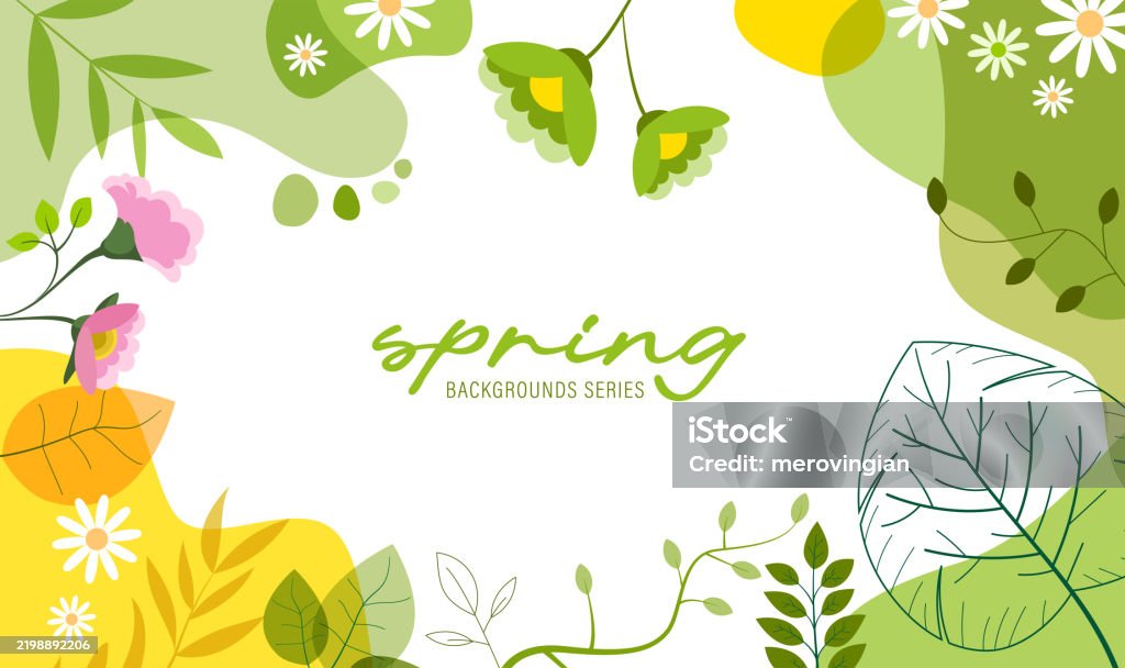 Simple Abstract Spring Art Abstract Simply Background With Natural Line Arts Spring Theme Stock ...