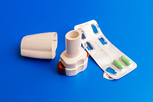 Colgate Inhalers Inhaler And Capsules With A Medicine Copd Or Asthma Capsule Inhaler On ...