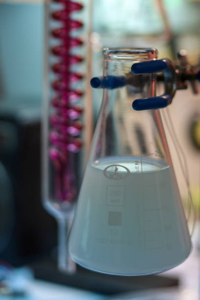 Chemical glassware with reagents
