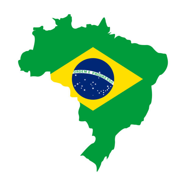 istock State borders country Brazil. Brazilian border. Brazil map. Map silhouette. Banner, poster template. Independence Day. 2198908189