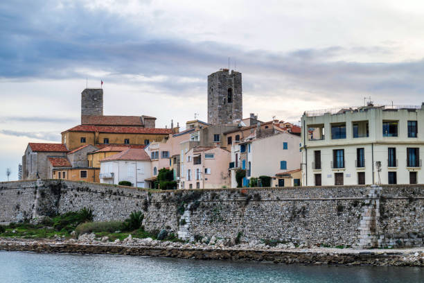 istock Antibes castle and central square, wall and tower by the sea 2198911994