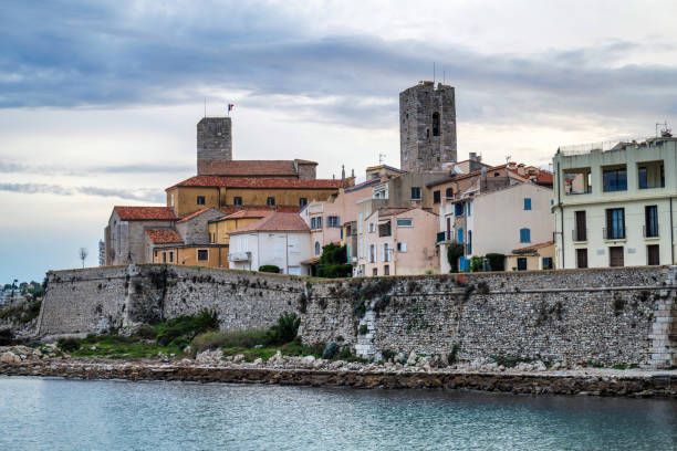 istock Antibes castle and central square, wall and tower by the sea 2198912232