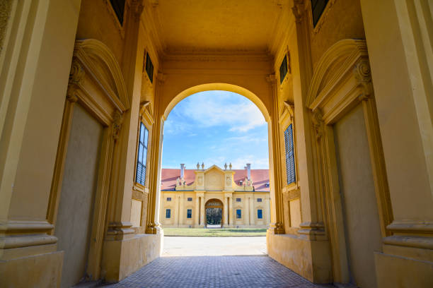 Vienna -Austria - Spring -2019: Summer skies over Schönbrunn Palace.