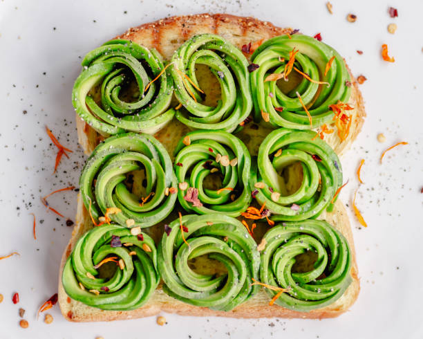 Avocado roses on toast