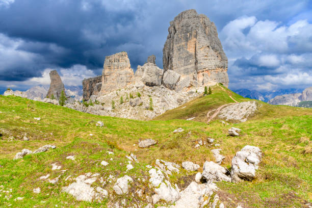 istock Cinque Torri mountains in the Dolomites during springtime 2198927932