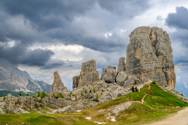 istock Cinque Torri mountains in the Dolomites during springtime 2198928557
