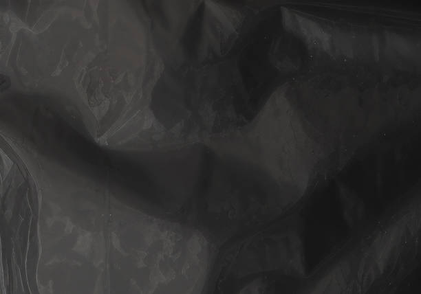 istock Closeup plastic vinyl torn wrap textures. Vector illustration show various crinkled, wrinkled, and transparent plastic wraps with different tear patterns. Black gray design overlays and shadow effect. 2198928859