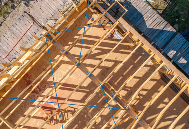istock Construction of a Wooden Structure With Framing in Progress 2198929913