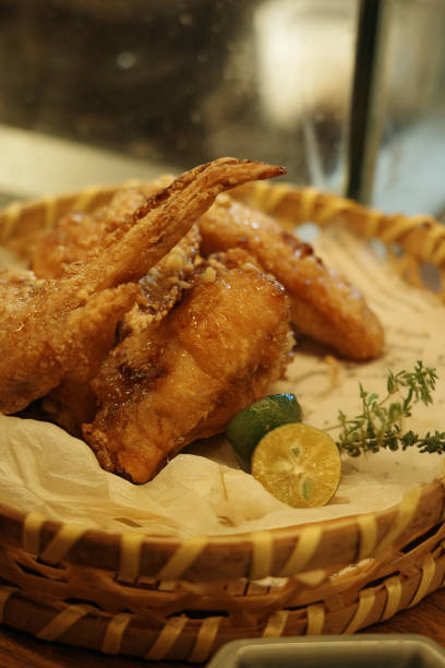 istock Crispy and delicious fried chicken wings 2198931213