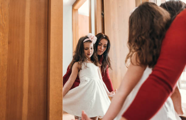 get dressing in front of the mirror