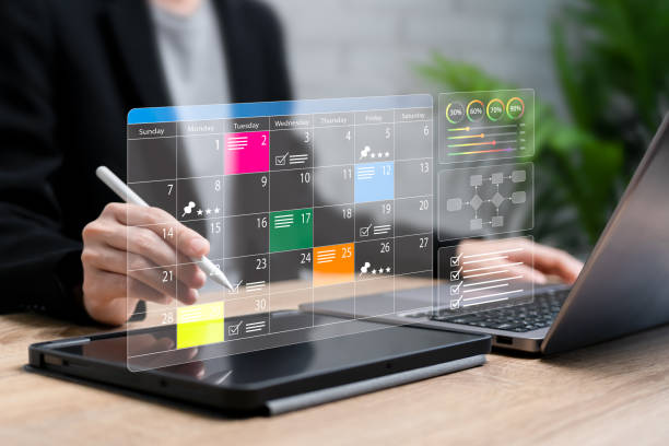 istock Business Planning Calendar Agenda work schedule, Todo list, Project management concept, Businesswoman mark on calendar work topic effective work workflow plan, and Organize schedules, Appointment 2198937582