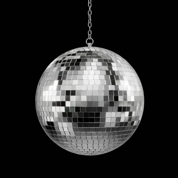 istock Disco ball on black backround. 3d rendering of discoball 2198938489