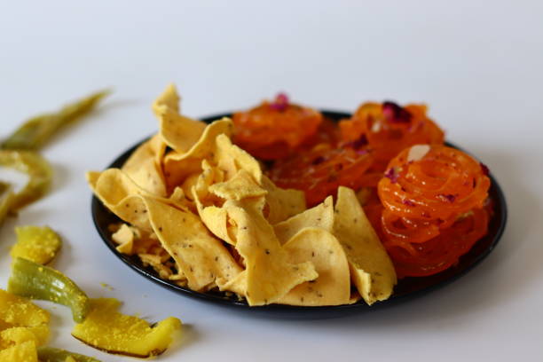 istock Jalebi with fafda, a beloved combination from Gujarat, India 2198939242