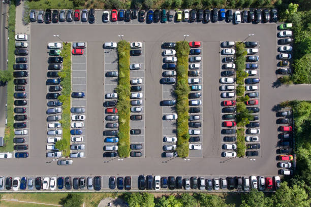 istock Aerial view of a parking lot 2198953175