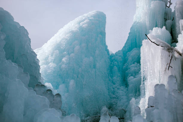 Frozen waterfall in Changbaisan, heilongjiang province in winter
