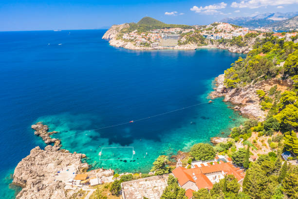 istock Dubrovnik Bay with Summer Water Activities and Scenic Coastline 2198973007