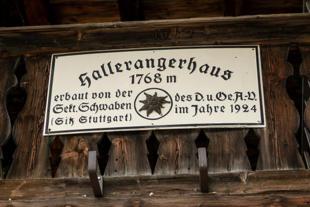 Halleranger hut in Tyrol, Austria on Karwendel Hohenweg